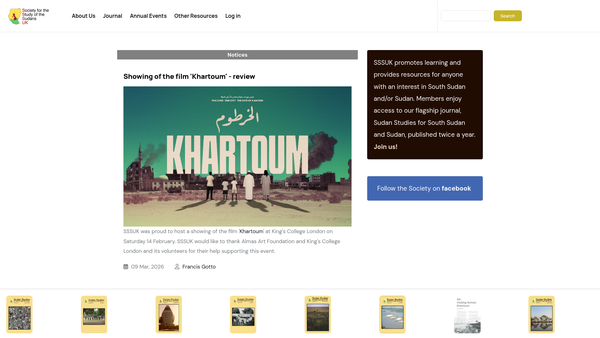 Screenshot of the Society For The Study Of The Sudans (UK) website
