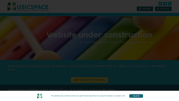 Screenshot of the The Musicspace Trust website