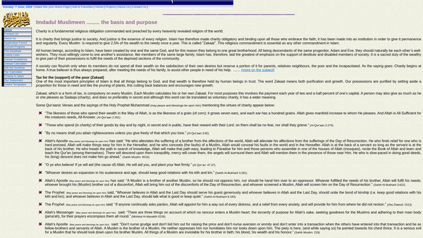 Screenshot of the Imdadul Muslimeen website