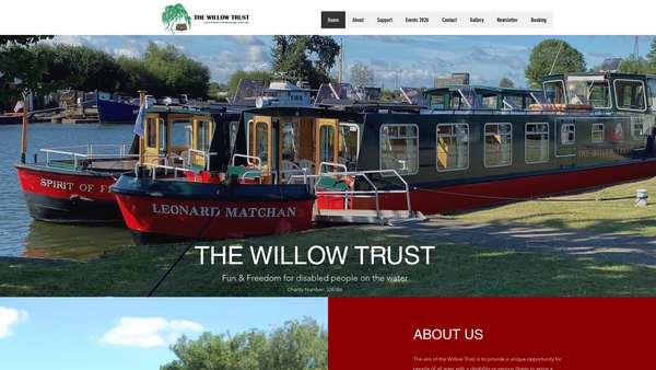 Screenshot of the The Willow Trust website