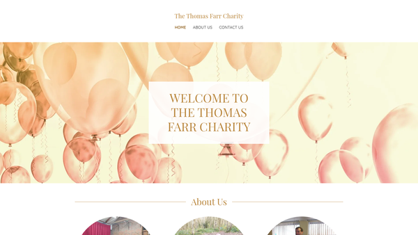 Screenshot of the The Thomas Farr Charity website