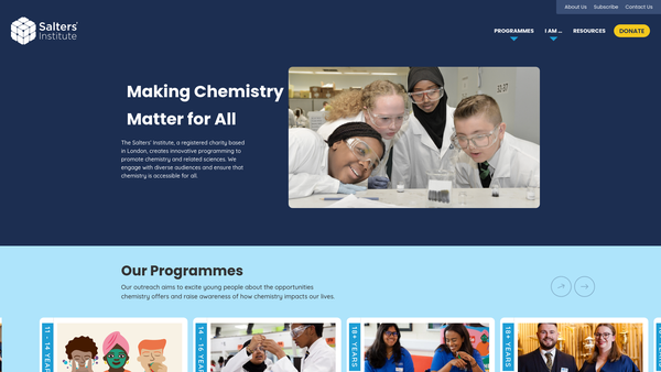 Screenshot of the The Salters' Institute Of Industrial Chemistry website