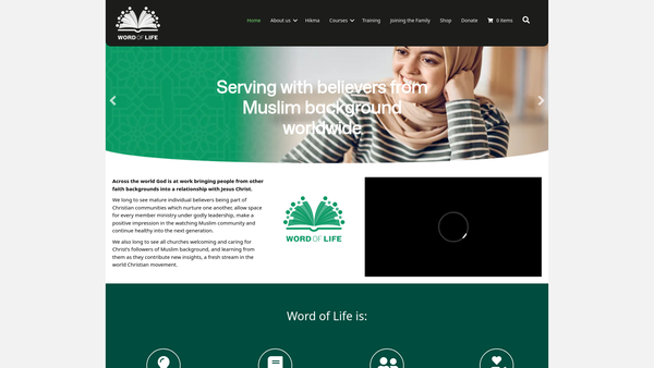 Screenshot of the Word Of Life website
