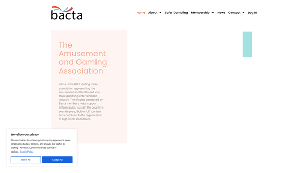 Screenshot of the The Bacta Charitable Trust website