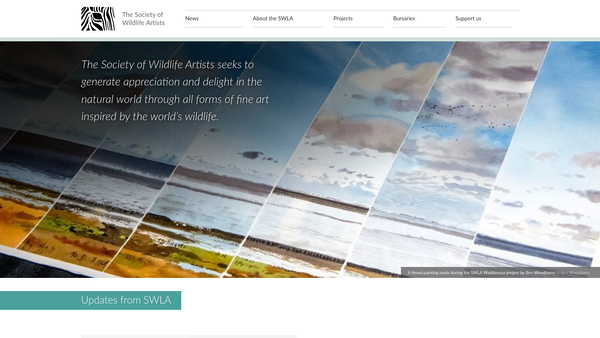 Screenshot of the The Society Of Wildlife Artists Limited website
