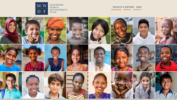 Screenshot of the The Maharishi World Development Fund website