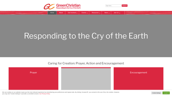 Screenshot of the Christian Ecology Link website
