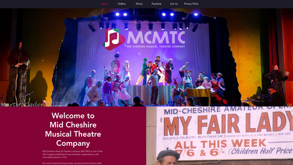 Screenshot of the Mid Cheshire Musical Theatre Company website