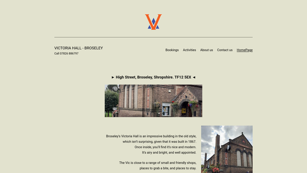 Screenshot of the Victoria Hall (Otherwise Known As Victoria Institute) website