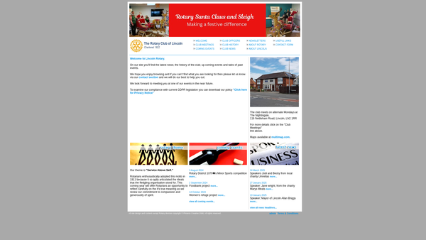 Screenshot of the The Rotary Club Of Lincoln Benevolent Fund website
