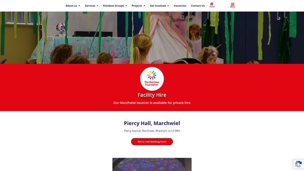 Screenshot of the Marchwiel Village Hall website