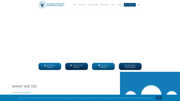 Screenshot of the The League Of Friends Of The Shrewsbury And Telford Hospital website