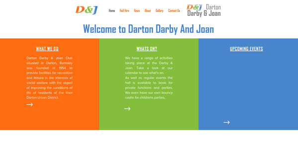 Screenshot of the Darton Darby And Joan Club website