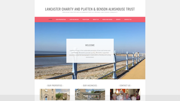 Screenshot of the Platten And Benson Almshouse Charity website