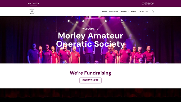 Screenshot of the Morley Technical Institute Amateur Operatic Society website