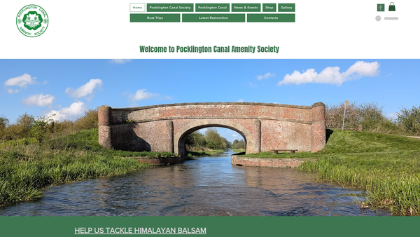 Screenshot of the Pocklington Canal Amenity Society website