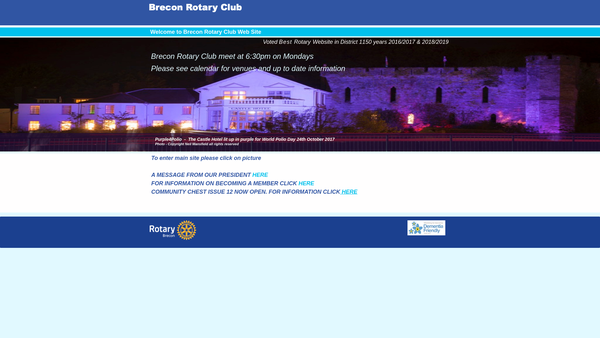 Screenshot of the The Rotary Club Of Brecon Benevolent Fund website