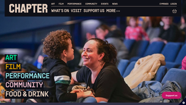 Screenshot of the Chapter (Cardiff) Limited website