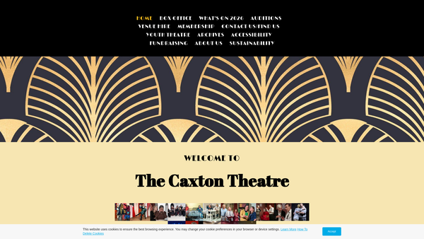 Screenshot of the The Caxton Players website