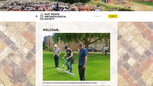 Screenshot of the East Riding Archaeological Society website