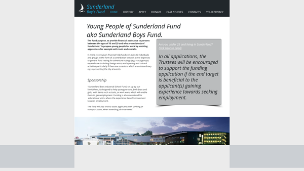 Screenshot of the Young People Of Sunderland website