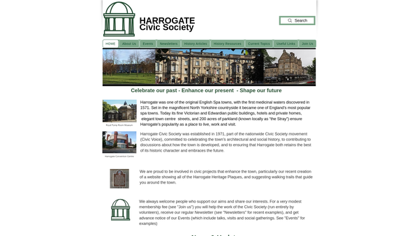 Screenshot of the The Harrogate Civic Society website