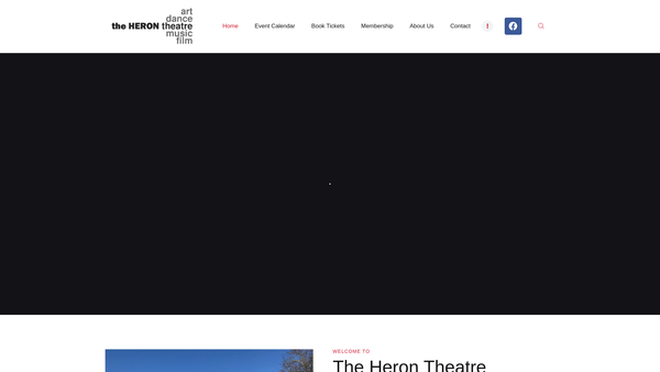 Screenshot of the The Heron Theatre website