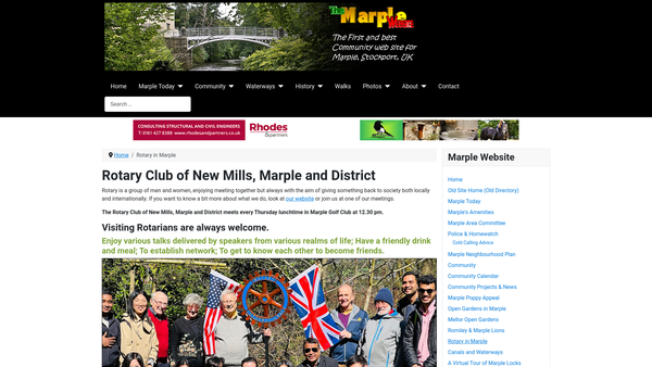Screenshot of the The Rotary Club Of New Mills Marple And District Benevolent Fund website