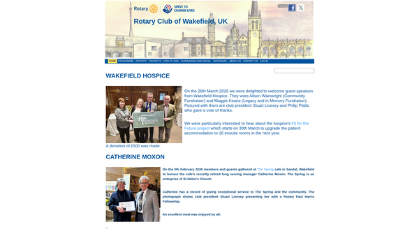 Screenshot of the Rotary Club Of Wakefield Trust Fund website