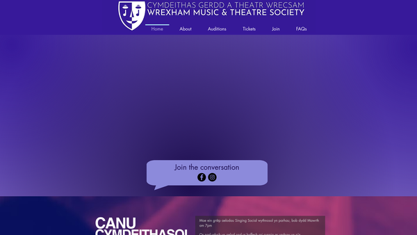 Screenshot of the Wrexham Music & Theatre Society website