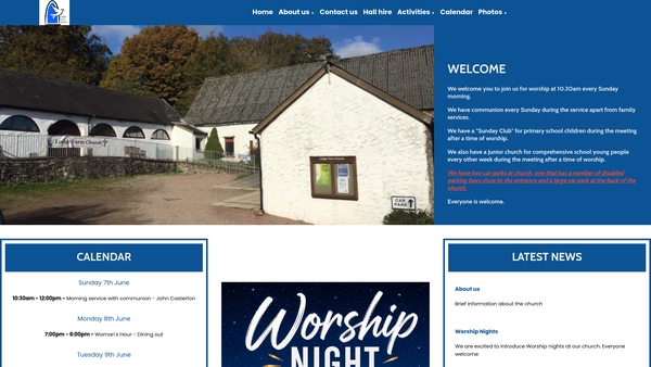 Screenshot of the Lodge Farm Church website
