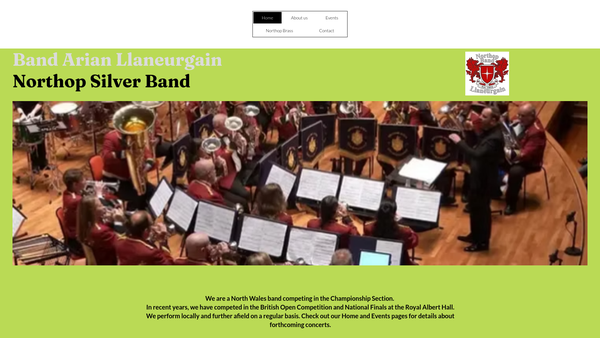 Screenshot of the Northop Silver Band website