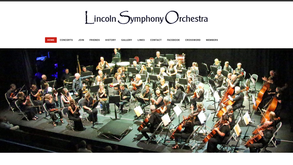 Screenshot of the Lincoln Symphony Orchestra website