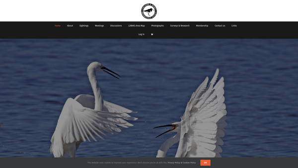 Screenshot of the The Lancaster And District Bird Watching Society website