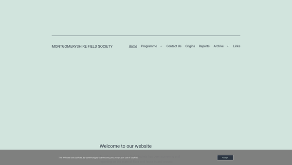 Screenshot of the Montgomeryshire Field Society website