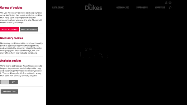 Screenshot of the The Duke's Playhouse Limited website