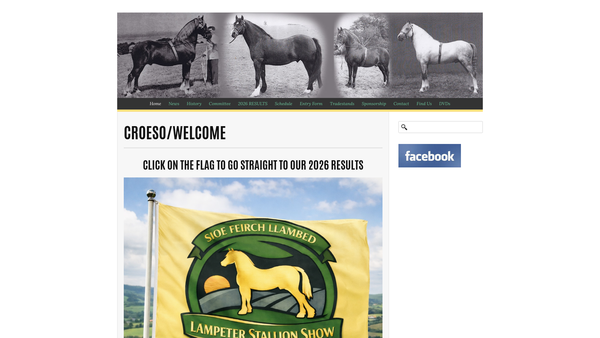 Screenshot of the The Lampeter Welsh Pony And Cob Association website
