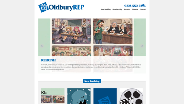 Screenshot of the Oldbury Repertory Players Ltd website