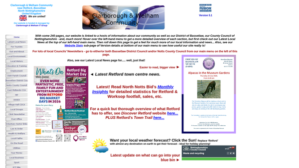 Screenshot of the The Clarborough And District Community Association website