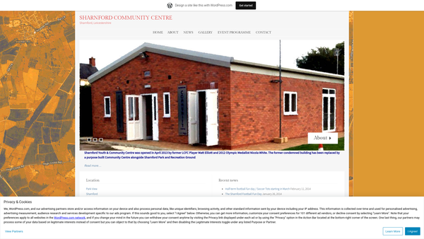 Screenshot of the Sharnford Youth Club website
