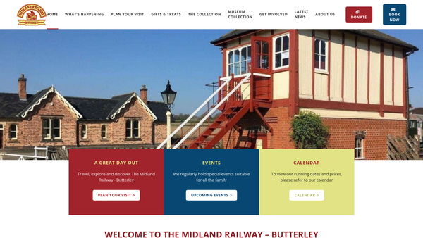 Screenshot of the Midland Railway Trust Limited website