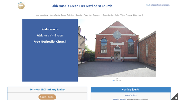 Screenshot of the Trust Property Held In Connection With Aldermans Green Free Methodist Church website