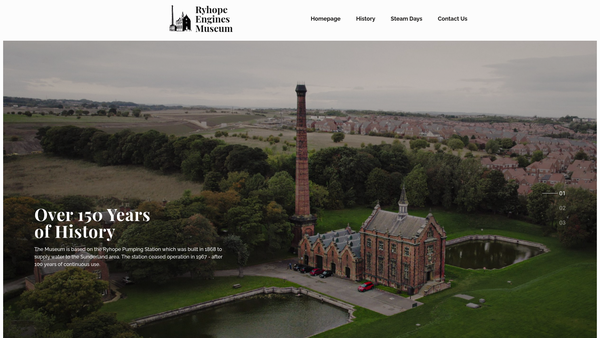 Screenshot of the Ryhope Engines Trust website