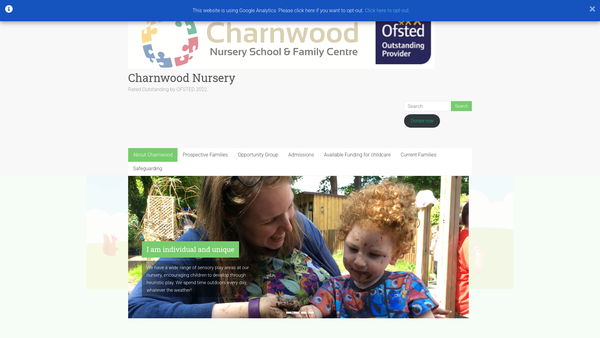 Screenshot of the The Charnwood Trust website