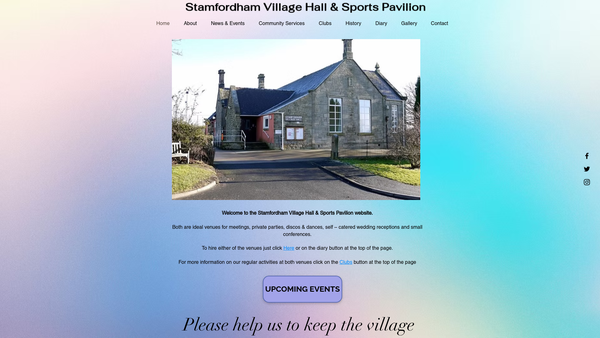 Screenshot of the Stamfordham Playing Field And Village Hall website