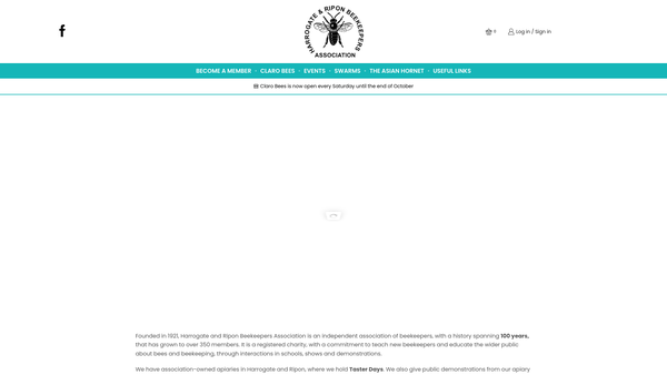 Screenshot of the Harrogate And Ripon Beekeepers' Association website