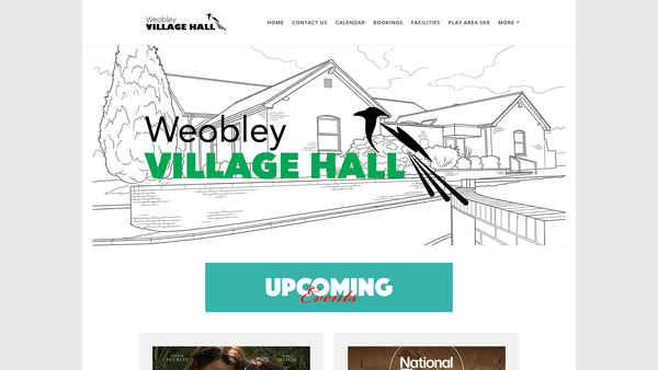 Screenshot of the Weobley Village Hall website