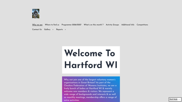 Screenshot of the Hartford Women's Institute website