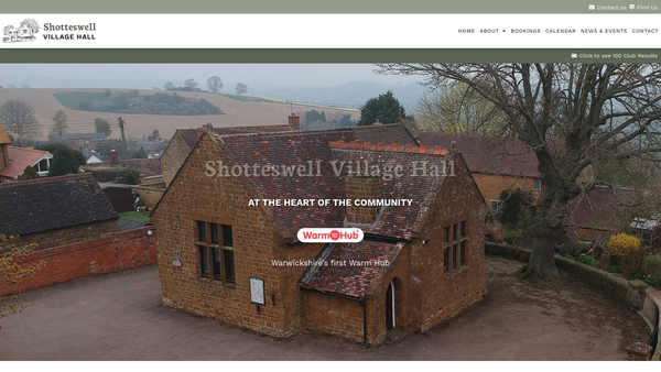 Screenshot of the Shotteswell Village Hall website