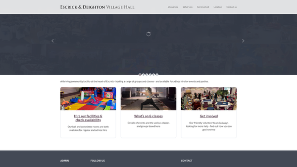 Screenshot of the Escrick And Deighton Village Hall website